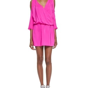 Amanda Uprichard Cold Shoulder Draped silk dress